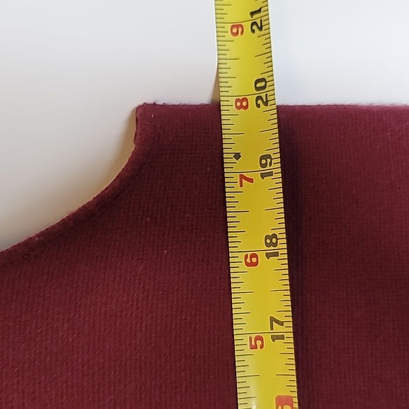 Marled vest sweater double breasted split collar wine sz L soft fine knit - Picture 3 of 9